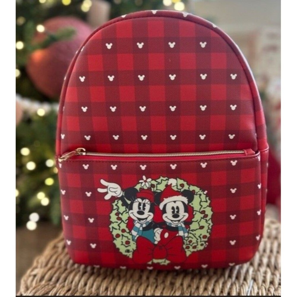 Disney100 Funko Loungefly Mickey & Minnie Mouse Holiday Collection Mini Backpack